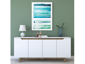Buffet en bois "Gondol" - 180 x 45 x 79 cm - Blanc 2