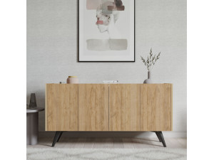 Buffet en bois "Pekin" - 150 x 40 x 76 cm - Marron 2