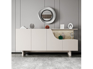 Buffet en bois "Line" - 180 x 40 x 81 cm - Beige 2