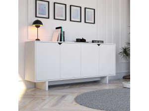 Buffet en bois "Doruk" - 180 x 40 x 81 cm - Blanc 2