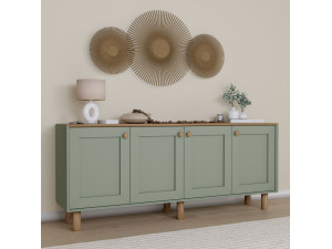 Buffet en bois "Bohem" - 180 x 40 x 75 cm - Vert 2