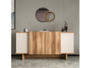 Buffet en bois "Diana" - 180 x 40 x 81 cm - Beige 2