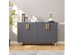 Buffet en bois "Rodney" - 120 x 30 x 74 cm - Gris anthracite 2
