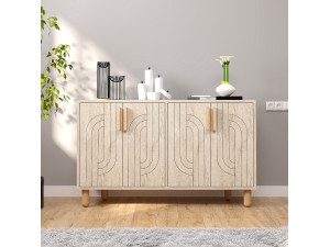 Buffet en bois "Rodney" - 120 x 30 x 74 cm - Travertin 2