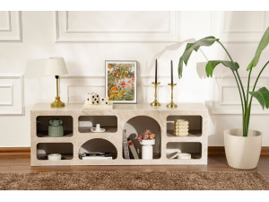 Buffet en bois "Ferlis" - 160 x 40 x 51 cm - Travertin 2