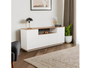 Buffet en bois "Arista" - 180 x 44 x 75 cm - Blanc 2