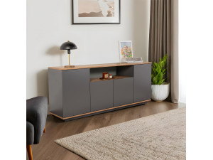 Buffet en bois "Arista" - 180 x 44 x 75 cm - Gris anthracite 2