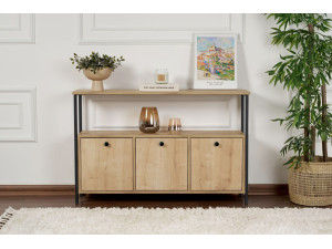 Buffet en bois "Solace" - 120 x 30 x 77 cm - Beige 2