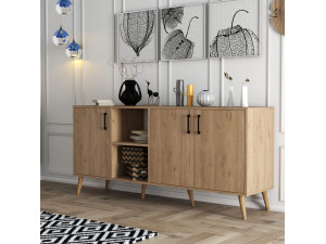 Buffet en bois "Exxen" - 180 x 45 x 80 cm - Marron 2