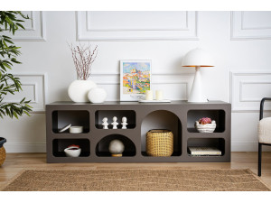 Buffet en bois "Ferlis" - 160 x 40 x 51 cm - Gris anthracite 2