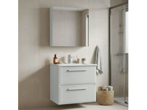 Ensemble Meuble Vasque avec Miroir (2 Pièces) "Nuvola 65 v2" - 65 x 50 x 62 cm - Cashmere 2