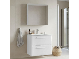 Ensemble Meuble Vasque avec Miroir (2 Pièces) "Nuvola 65 v2" - 65 x 50 x 62 cm - White 2