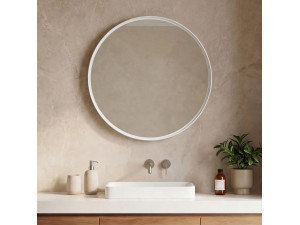 Miroir Décoratif en Bois "Moonlight 90 v2" - 90 x 7 x 90 cm - Matte White 2