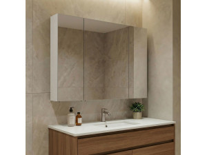 Meuble Salle de Bain avec Miroir "Nuvola 100 v2" - 97 x 16 x 66 cm - Cashmere 2