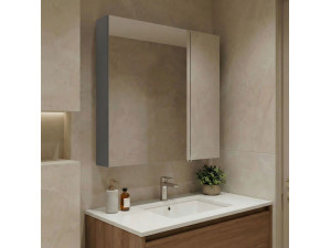 Meuble Salle de Bain avec Miroir "Nuvola 60 v2" - 66 x 16 x 60 cm - Grey 2