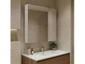 Meuble Salle de Bain avec Miroir "Nuvola 60 v2" - 66 x 16 x 60 cm - Cashmere 2