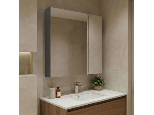Meuble Salle de Bain avec Miroir "Nuvola 60 v2" - 66 x 16 x 60 cm - Anthracite 2