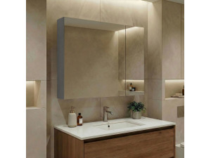 Meuble Salle de Bain avec Miroir "Nuvola 80 v2" - 75 x 16 x 66 cm - Grey 2