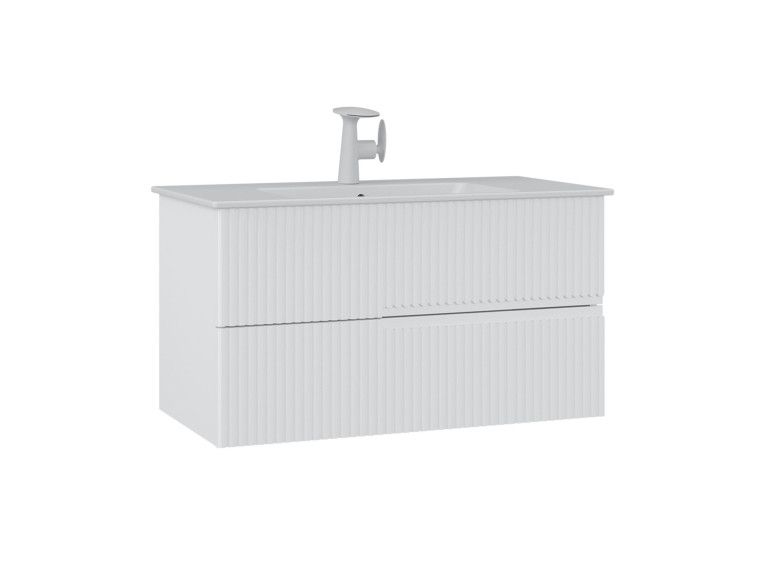 Meuble Vasque "Moonlight 90 v2" - 91 x 51 x 51 cm - Matte White