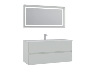 Ensemble Meuble Vasque avec Miroir (2 Pièces) "Nest 121 v2" - 121 x 51 x 55 cm - Matte Cashmere
