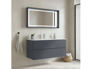 Ensemble Meuble Vasque avec Miroir (2 Pièces) "Nest 121 v2" - 121 x 51 x 55 cm - Matte Anthracite 2