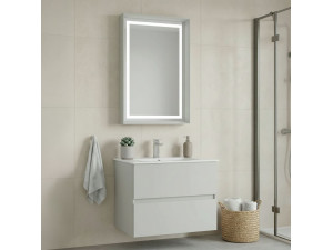 Ensemble Meuble Vasque avec Miroir (2 Pièces) "Nest 71 v2" - 71 x 51 x 55 cm - Matte Cashmere 2