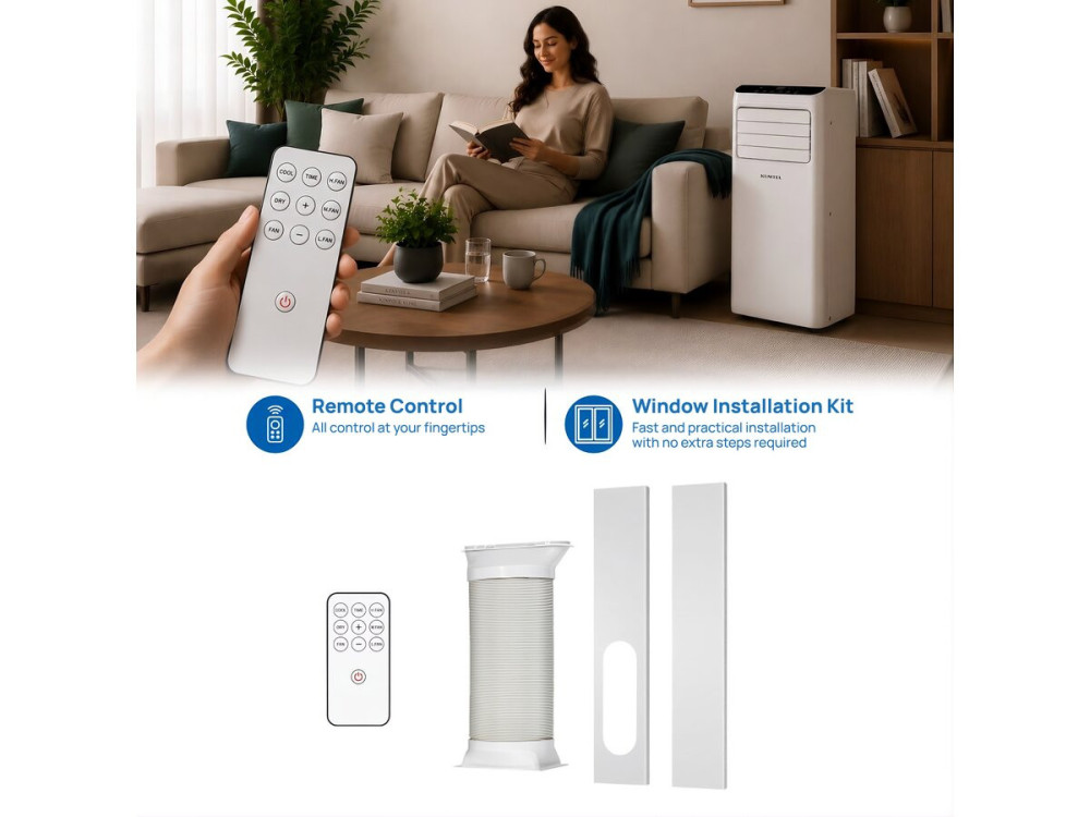 Climatiseur mobile 7000 BTU avec tuyau d'évacuation - 20 m2