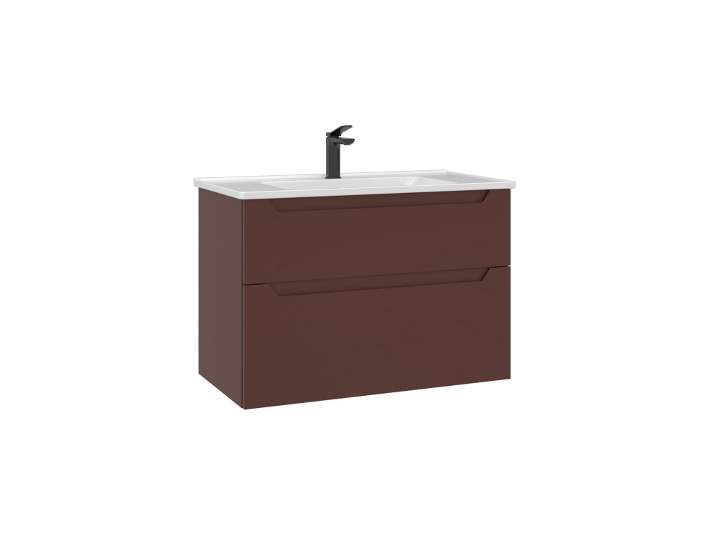 Meuble Vasque "Messina 85 v2" - 85 x 45 x 55 cm - Matte Red