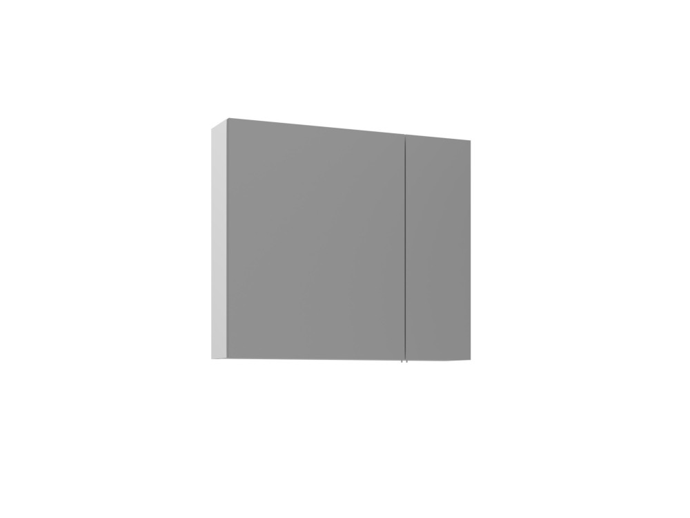 Meuble Salle de Bain avec Miroir "Bari 80" - 75 x 16 x 66 cm - Matte White