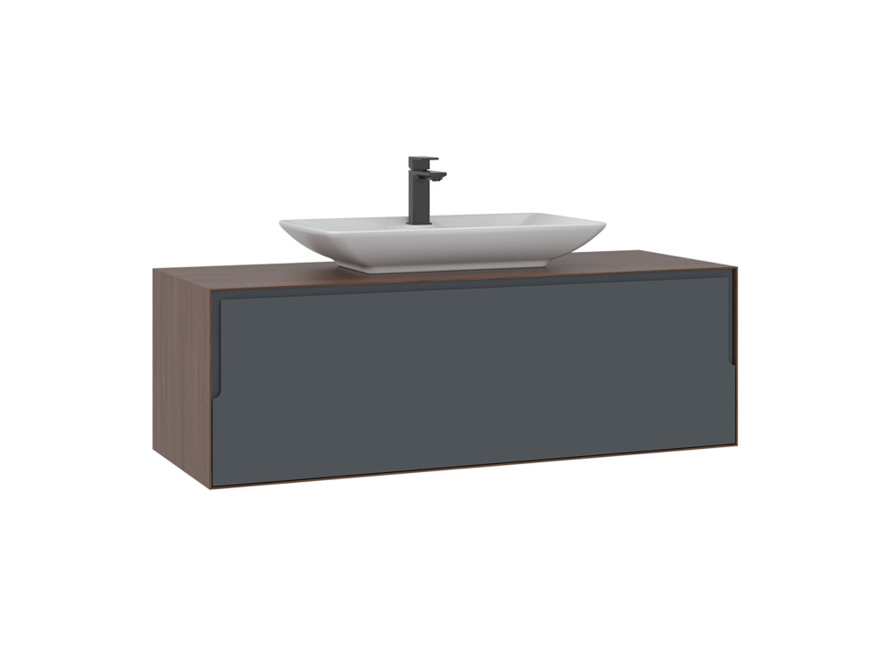 Meuble Vasque "Craft 120" - 120 x 50 x 40 cm - Walnut / Anthracite