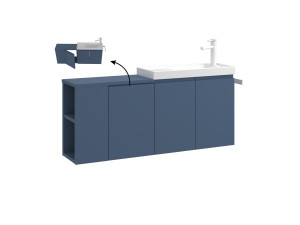 Meuble Vasque "Ferla 110" - 110 x 22 x 45 cm - Petrol Blue