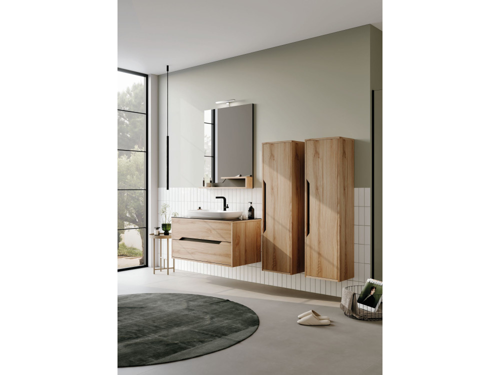 Miroir Décoratif en Bois "Galia 80" - 60 x 14 x 100 cm - Oak
