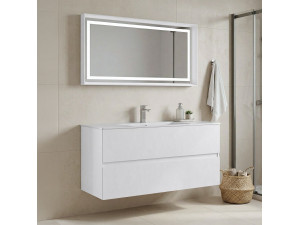 Ensemble Meuble Vasque avec Miroir (2 Pièces) "Nest 121 v2" - 121 x 51 x 55 cm - Matte White 2