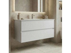 Meuble Vasque "Nest 121 v2" - 121 x 51 x 55 cm - Matte White 2
