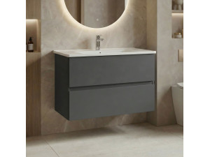 Meuble Vasque "Nest 91 v2" - 91 x 51 x 55 cm - Matte Anthracite 2