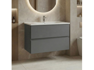 Meuble Vasque "Nest 91 v2" - 91 x 51 x 55 cm - Matte Grey 2