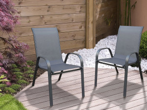 Fauteuil jardin textilène "Cordoba" - Phoenix - Lot de 2 - Anthracite 2