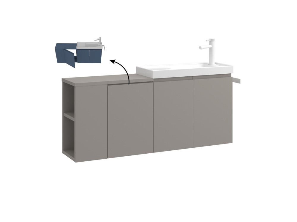 Meuble Vasque "Ferla 110" - 110 x 22 x 45 cm - Matte Mink