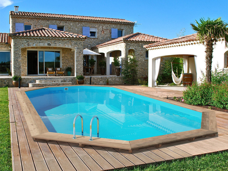 Piscine bois " Palma 130 " - 7.57 x 4.07 x 1.31 m