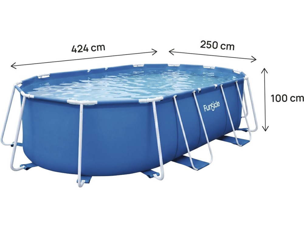 Piscine tubulaire Ovale "Tina" - 4,24 x 2,50 x 1 m