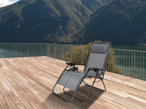 Fauteuil de jardin relax zéro gravité "Sintra" - Gris 2