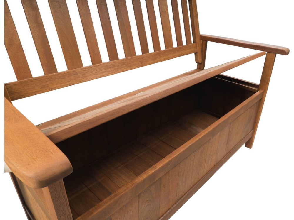 Banc de jardin 2 places avec coffre "Manille" - Mapel en Bois - Marron