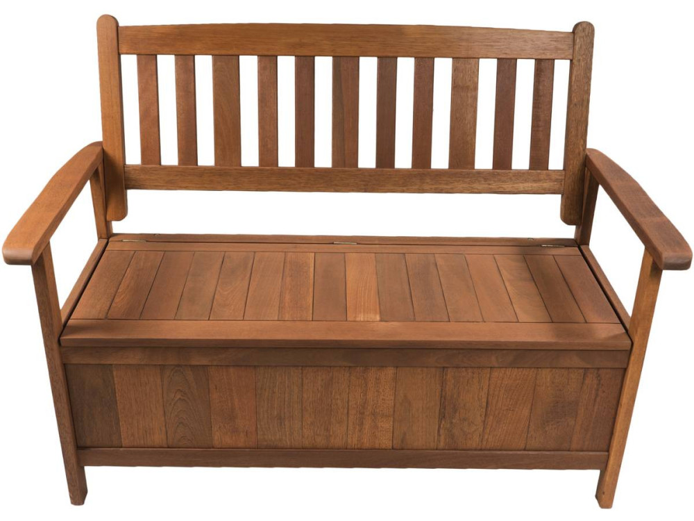 Banc de jardin 2 places avec coffre "Manille" - Mapel en Bois - Marron