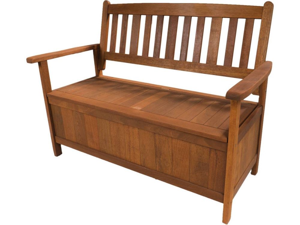 Banc de jardin 2 places avec coffre "Manille" - Mapel en Bois - Marron