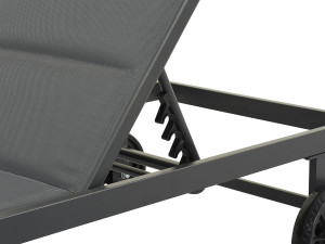 Bain de soleil textilène matelassé et aluminium "Bella" - Phoenix - Gris foncé 2