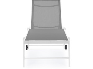 Lot de 2 bains de soleil textilène aluminium "Jolia" - Gris / Blanc 2