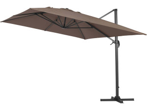 Parasol jardin déporté Alu "Sun 4" - Rectangle - 3 x 4 m + Housse de protection - Taupe 2