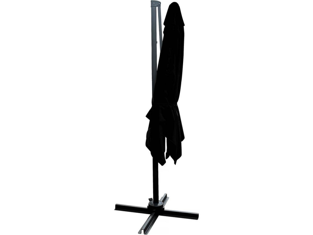 Parasol jardin déporté "Soleil" - Carré - 2.5 x 2.5 m - Noir + Dalles à lester incluses