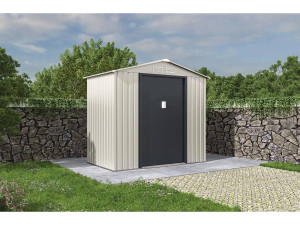 Abri de jardin métal "Nebraska" - 4.07 m² - Beige/Gris anthracite 2
