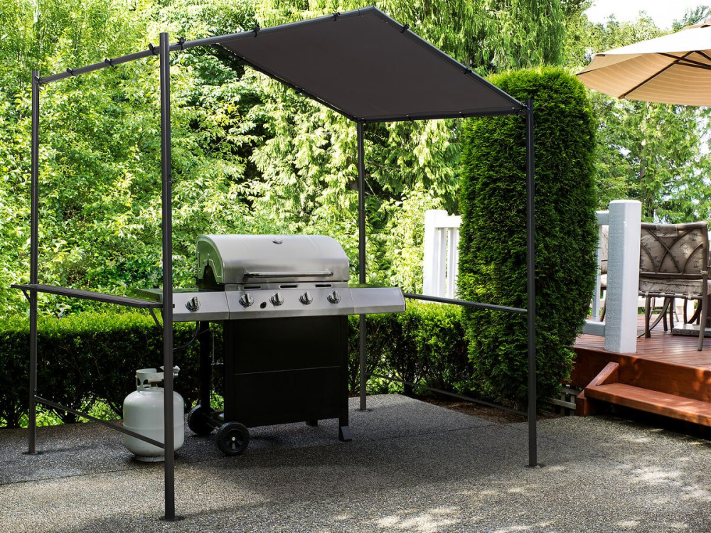 Pergola tonnelle pour barbecue - 277 x 149 cm - Anthracite